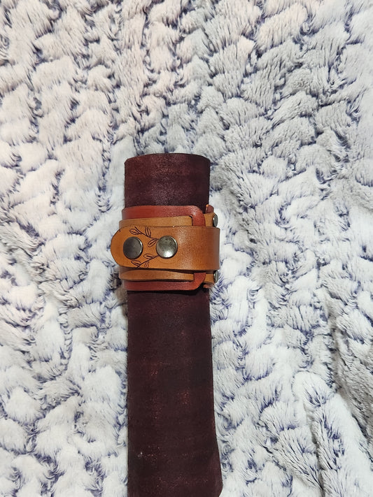 Handcrafted Wide Leather Cuff Bracelet