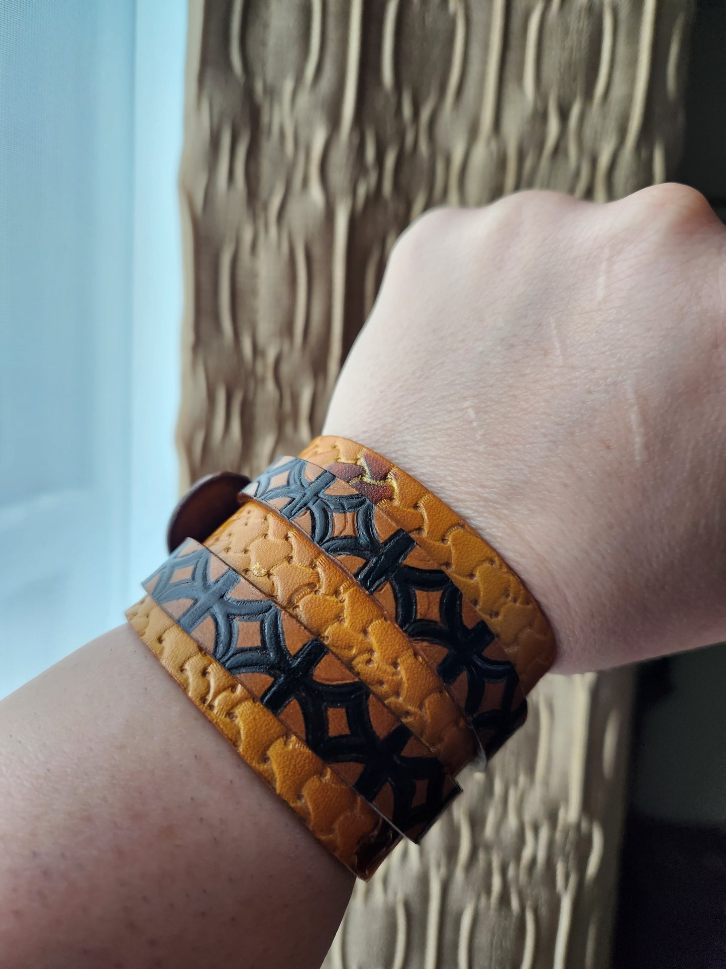 Handcrafted Celtic Cross Leather Wrap Bracelets