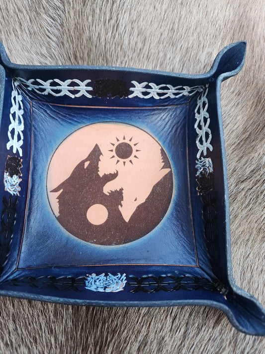Handcrafted Norse Wolf Valet Tray - Hati & Sköll